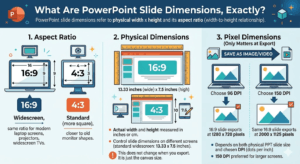 1.	Aspect ratio
2.	Physical dimensions
3.	Pixel dimensions at export
